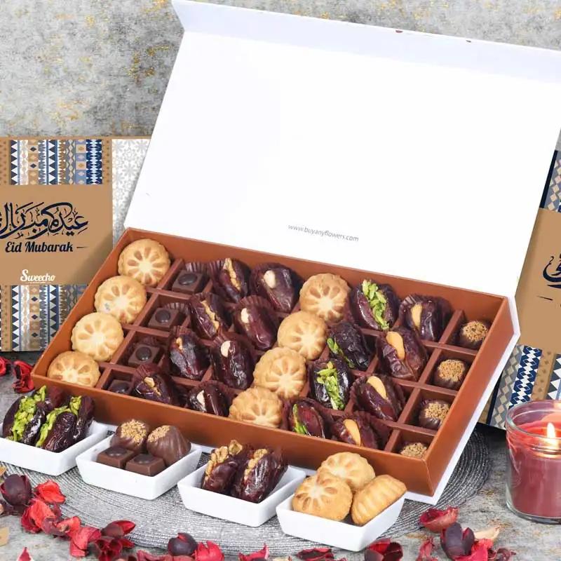 Eid Stuffed Dates Mamoul and Chocolates By Sweecho 32 Pcs Blue thumbnail 2
