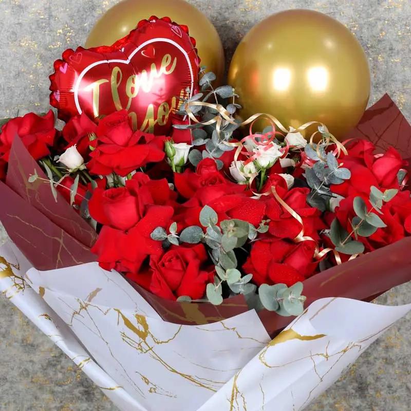 Love Red Roses and Balloons Bouquet thumbnail 3