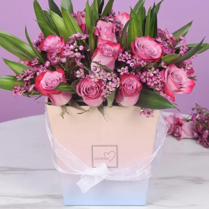 Darling 21 Purple Roses Arrangement thumbnail 2