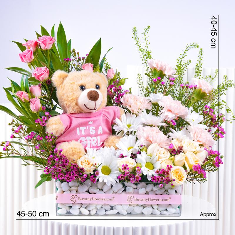 Blossom Baby Girl Arrangement - Flowers gift from Buy Any Flowers Dubai in Al Quoz Industrial Area 4, Dubai, UAE - image 4
