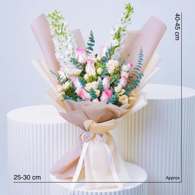Blush Serenity Flower Bouquet - Flowers gift from Buy Any Flowers Dubai in Al Quoz Industrial Area 4, Dubai, UAE - image 4