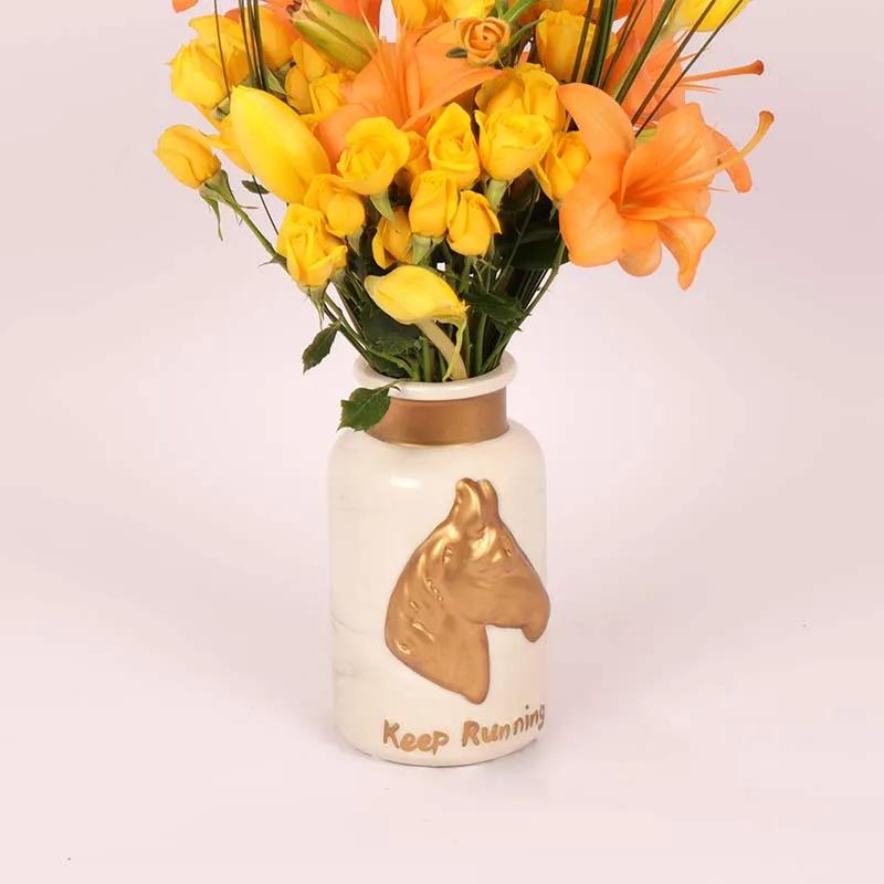 Amber Flowers in Vase thumbnail 4
