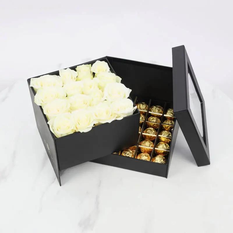 Ice White Roses and Chocolates Box - Flowers gift from Buy Any Flowers Dubai in Al Quoz Industrial Area 4, Dubai, UAE