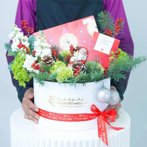 Coffee and Snack Christmas Flower Hamper - Flowers gift from Buy Any Flowers Dubai in Al Quoz Industrial Area 4, Dubai, UAE - image 2