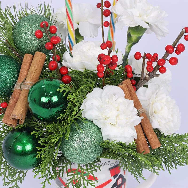 Christmas Joy Flowers in Mug thumbnail 3