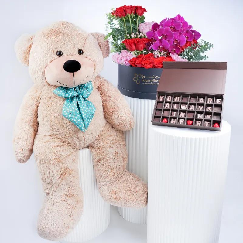 Grand Embrace Floral Box Trio - Gift Sets gift from Buy Any Flowers Dubai in Al Quoz Industrial Area 4, Dubai, UAE