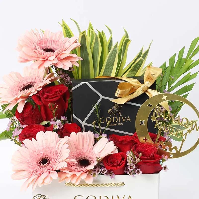 Ramadan Scarlet Beauty Floral Godiva Arrangement - Flowers gift from Buy Any Flowers Dubai in Al Quoz Industrial Area 4, Dubai, UAE - image 3