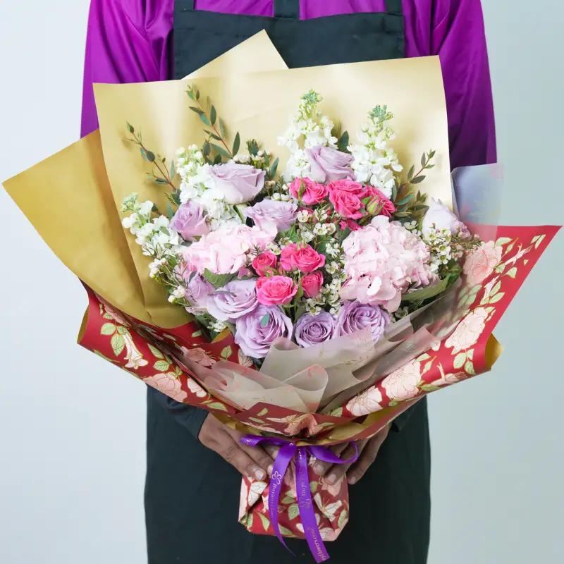 Royal Blush Bouquet With Teddy - Gift Sets gift from Buy Any Flowers Dubai in Al Quoz Industrial Area 4, Dubai, UAE - image 2