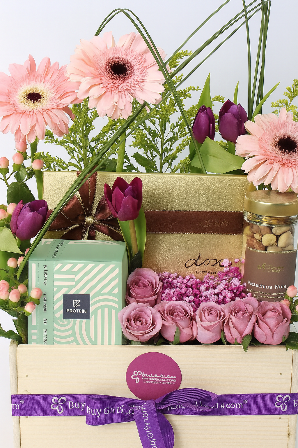 Blessing Bateel and Patchi Floral Hamper thumbnail 3