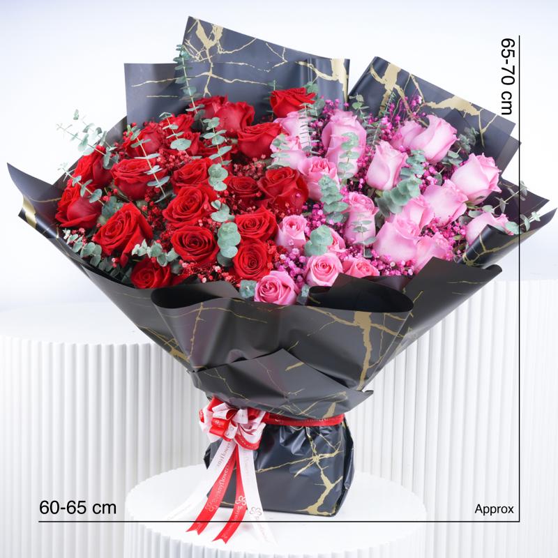 Classic Pink and Red Roses Bouquet - Flowers gift from Buy Any Flowers Dubai in Al Quoz Industrial Area 4, Dubai, UAE - image 3