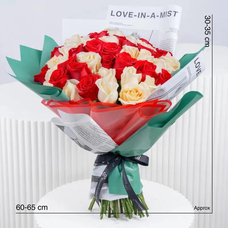 Peach Cherry 51 Roses Bouquet - Flowers gift from Buy Any Flowers Dubai in Al Quoz Industrial Area 4, Dubai, UAE - image 3