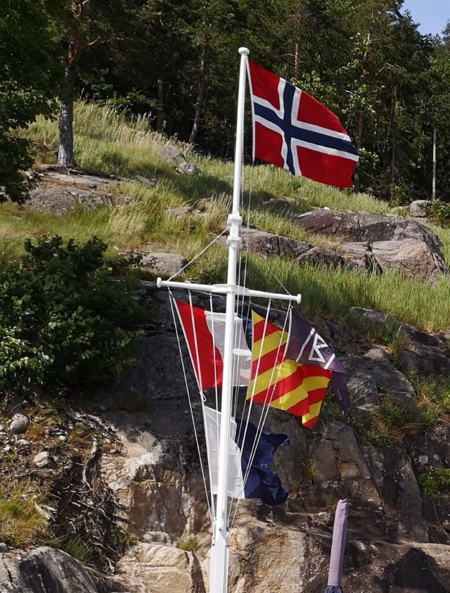 Flaggstang maritim (med salingshorn)