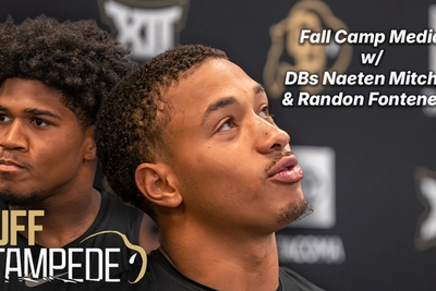Colorado DBs Randon Fontenette and Naeten Mitchell fall camp media availability