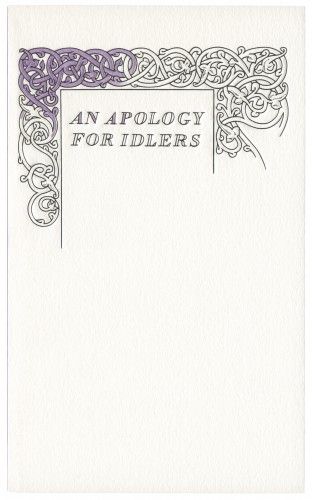 cover of An Apology for Idlers