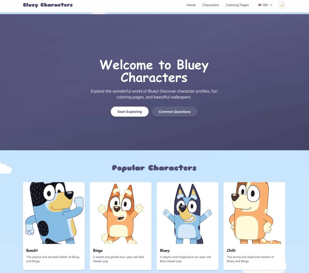 image of Bluey Characters