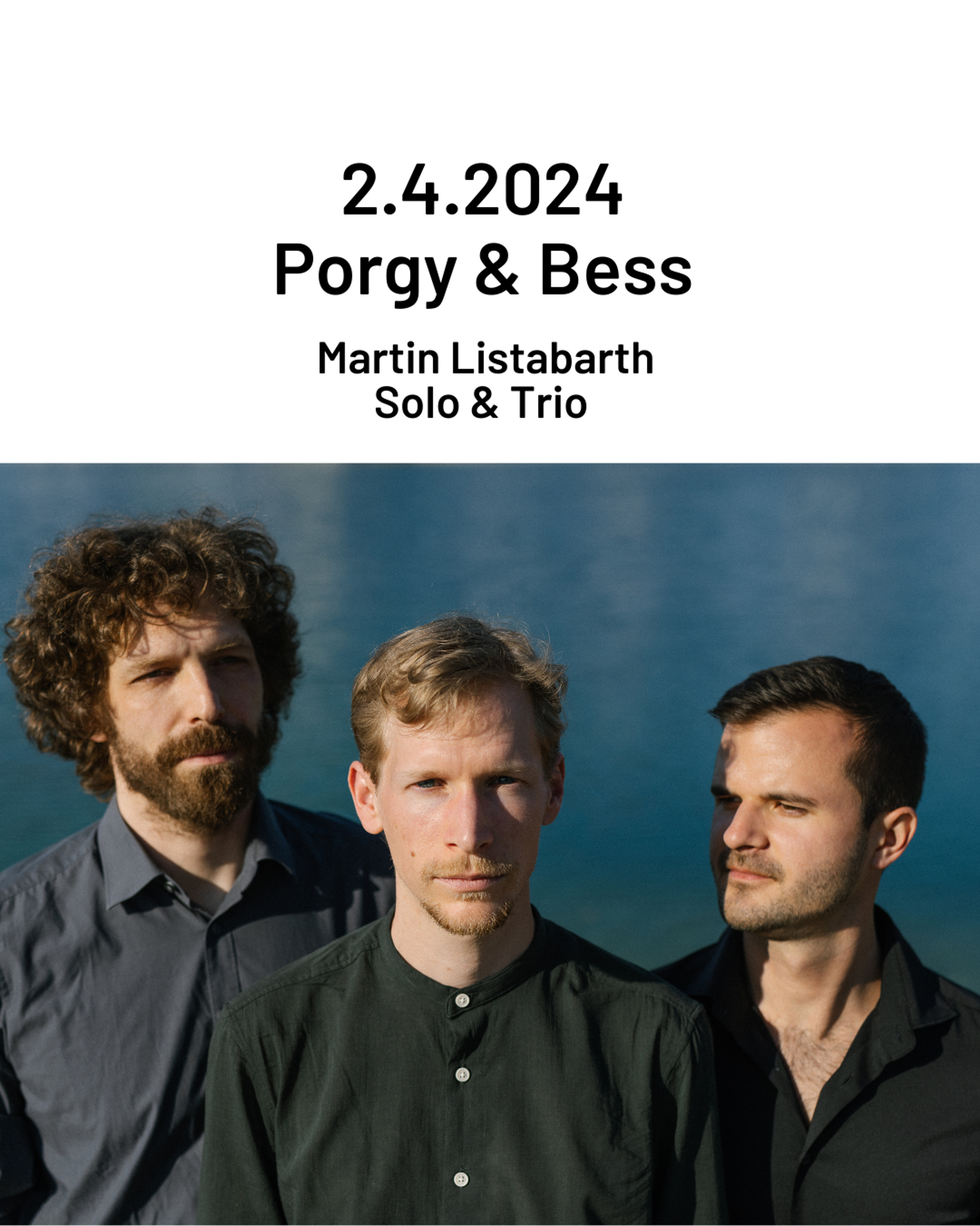 Konzertankündigung für das Konzert am 2.4.2024 im Porgy & Bess in Wien