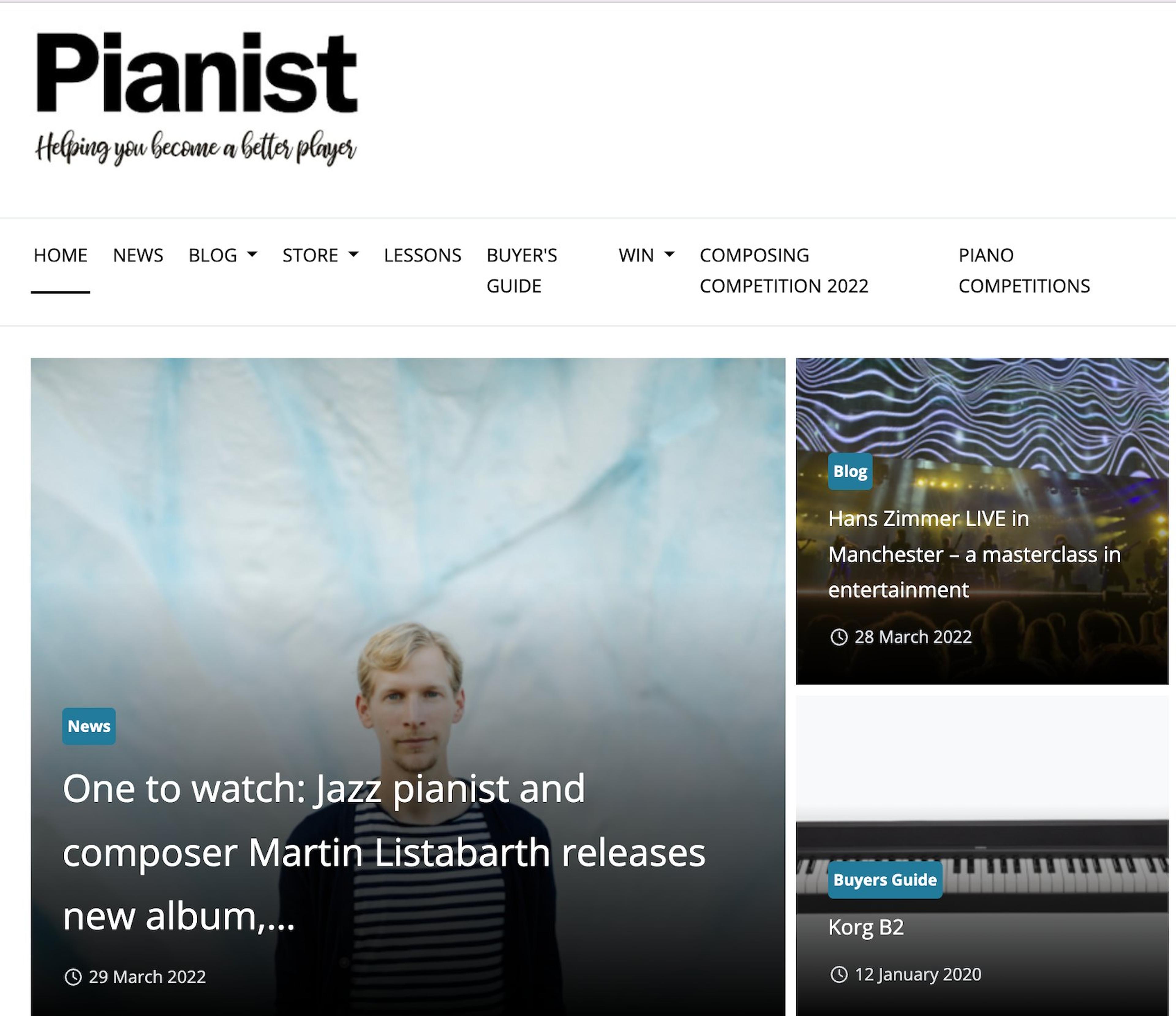 Auf der "Pianist Magazine" Homepage wird Martin Listabarth und sein Album "Dedicated" präsentiert.