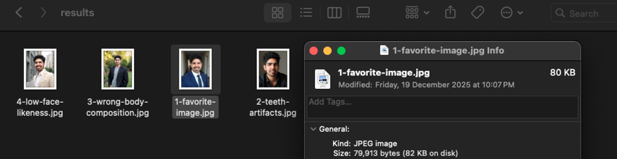 PortraitPal compressed output file sizes