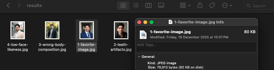 PortraitPal compressed output file sizes