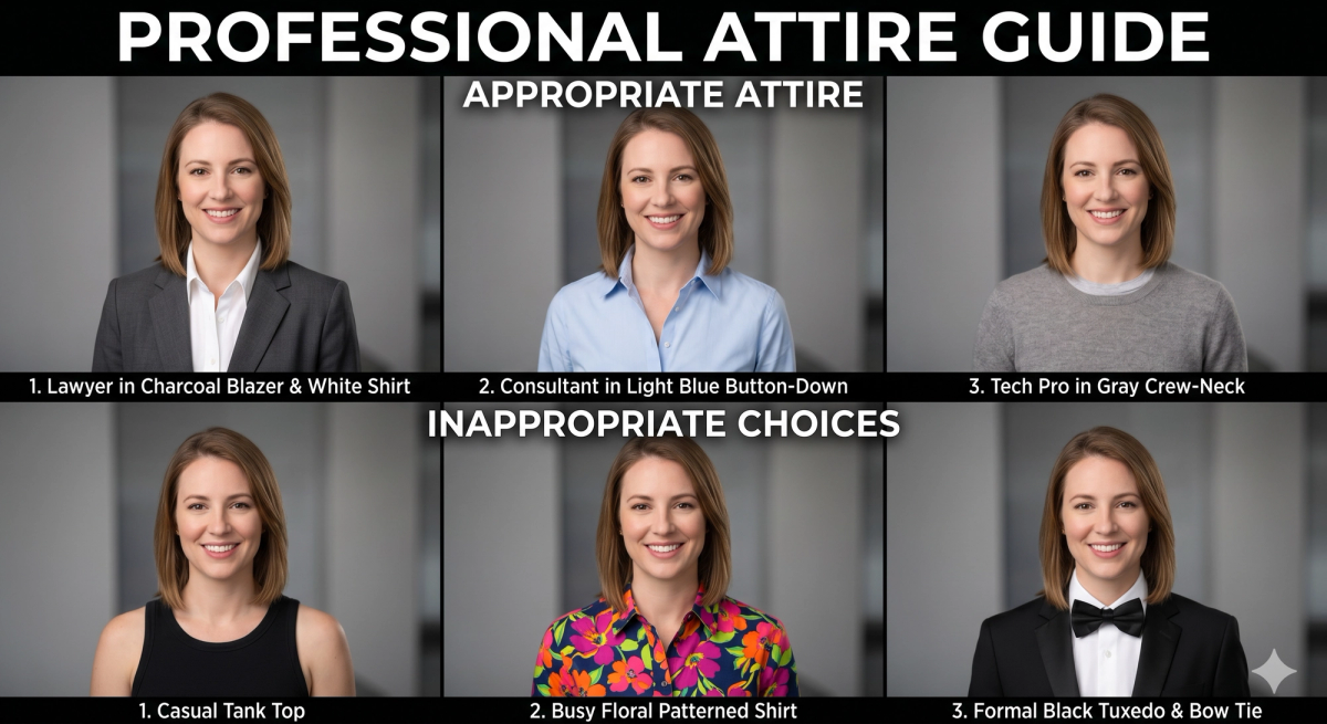 Professional clothing examples for different industries