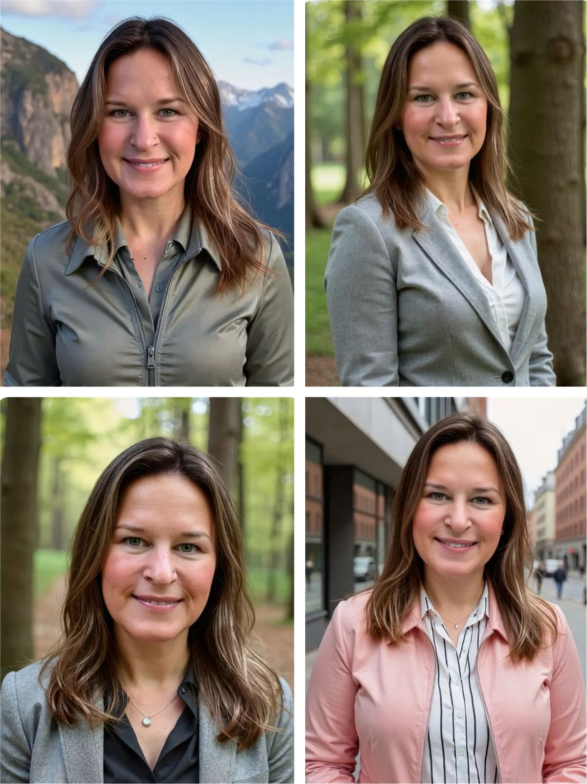 BetterPic first set of results showing unnatural smiles and flat lifeless eyes