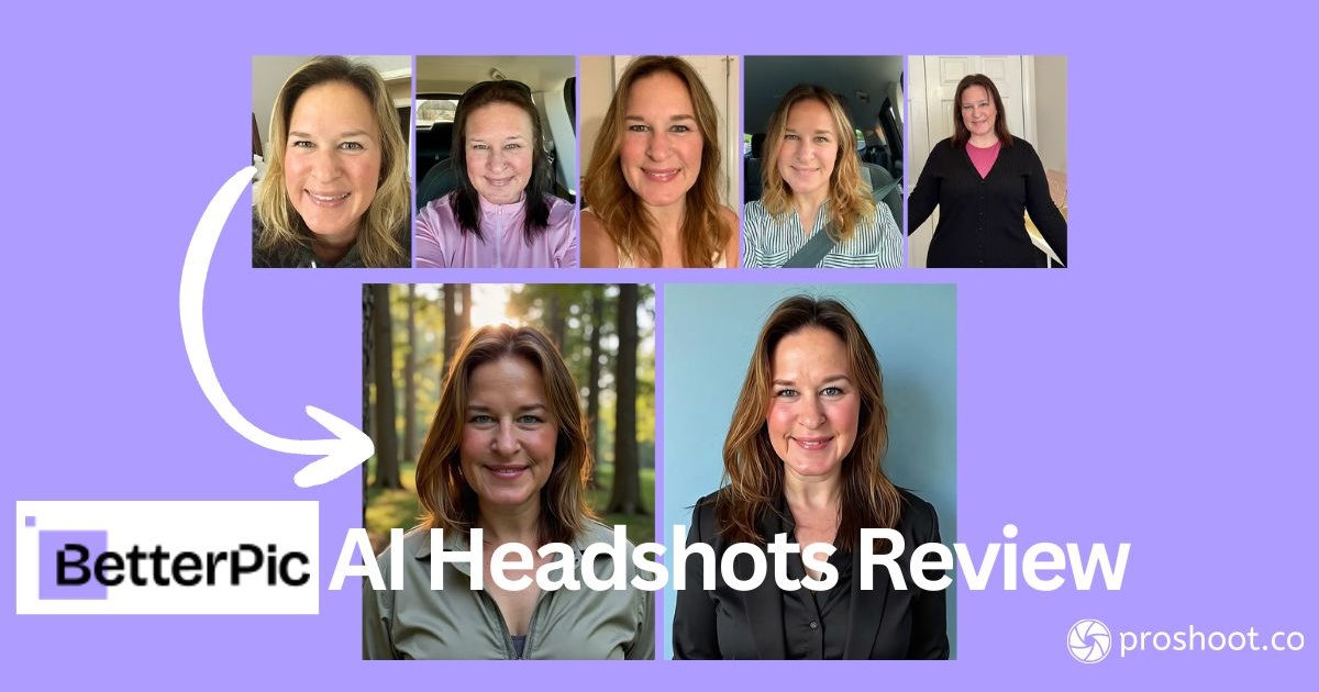BetterPic AI headshots review: Sarah Gillam's test results compared to Proshoot