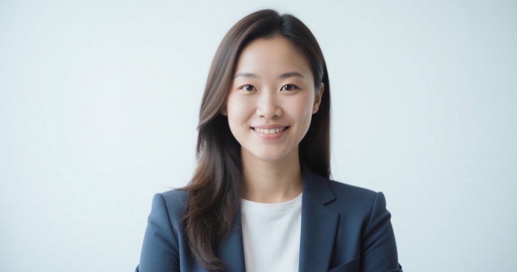 Professional using AI headshot generator on laptop with multiple headshot options displayed on screen