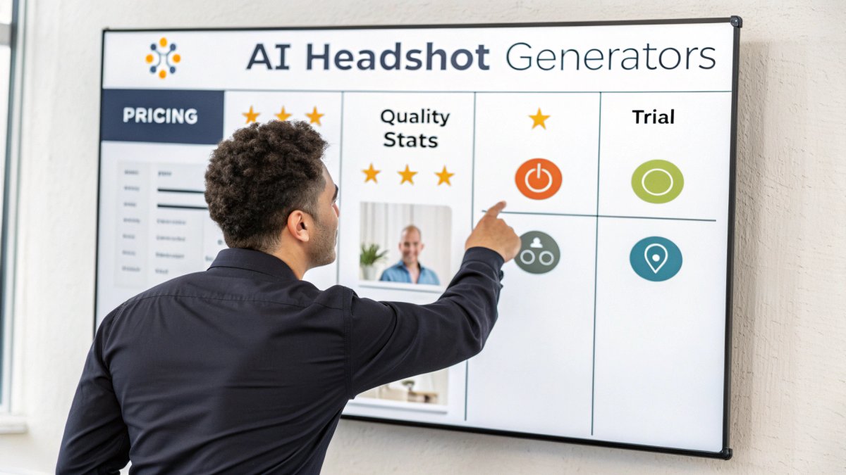 Key factors like cost, quality, ease of use, and scalability help professionals select the best AI headshot tool