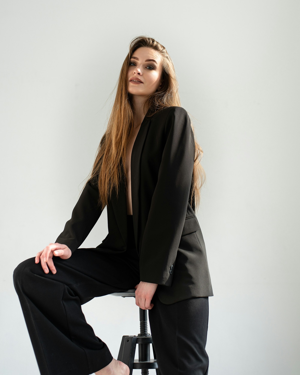 modeling photo of a woman with clean background