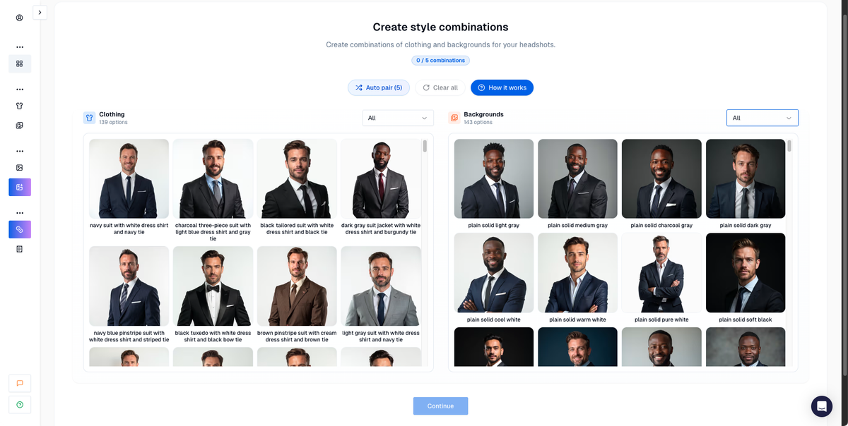 Proshoot style pairing interface