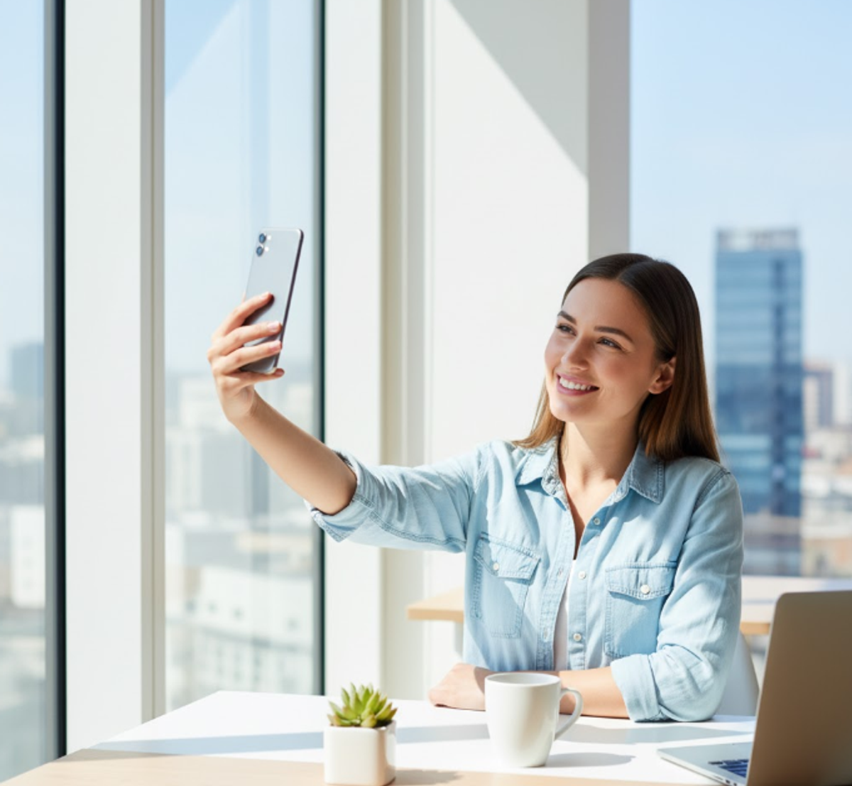 a person taking a selfie