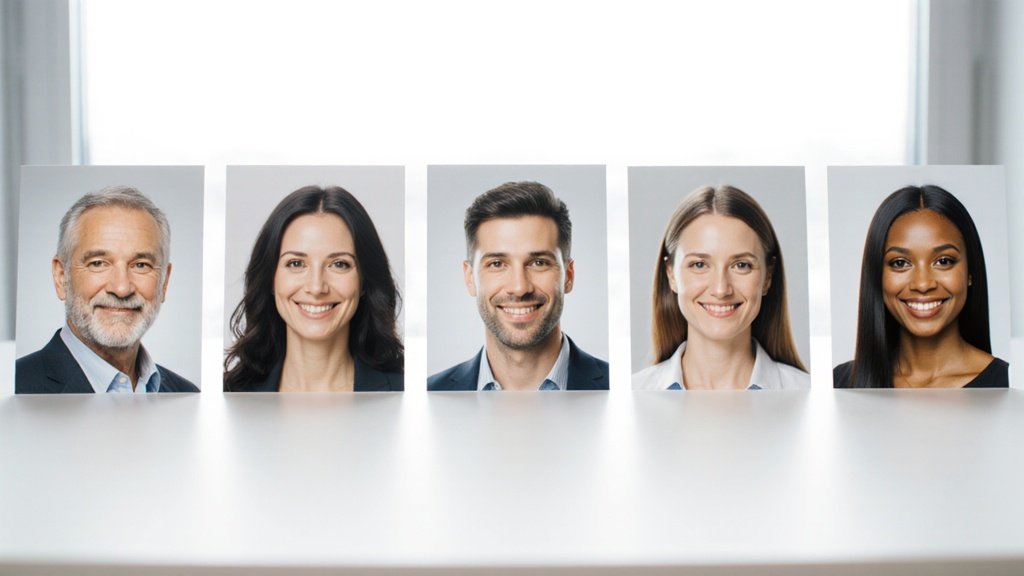 screenshot of a website showing passport size team photos