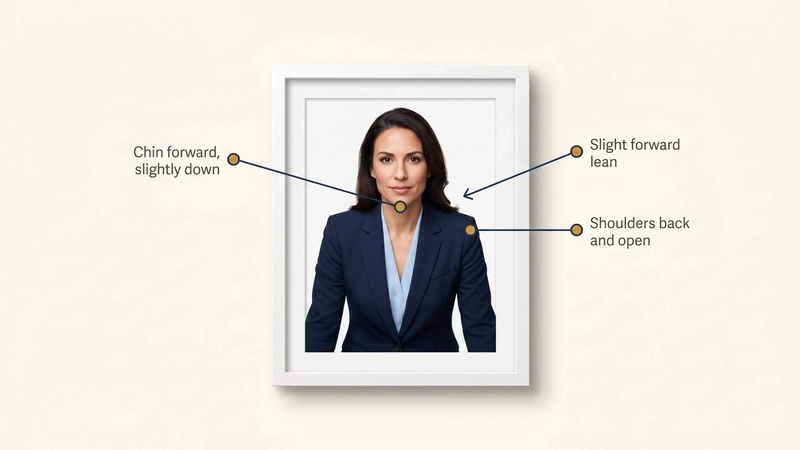 Confident professional in a well-fitted suit with strong eye contact in a studio headshot