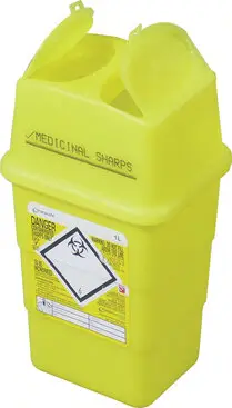 Sharps Disposal Box 1 Litre Yellow