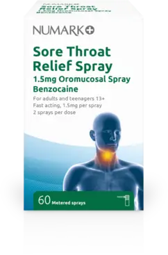 NUMARK OTC medicines sore throat relief spray 1.5mg 60sprays