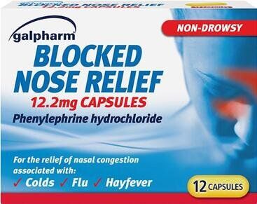 GALPHARM blocked nose relief capsules 12.2mg  12