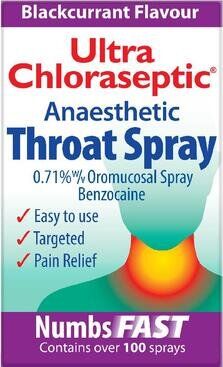 ULTRA CHLORASEPTIC anaesthetic throat spray blackcurrant 0.71% 15ml