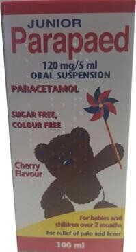 PARAPAED JUNIOR oral suspension s/f c/f 120mg/5ml 100ml