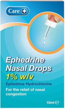 CARE OTC medicines cough & cold ephedrine nasal drops 1% 1% 10ml