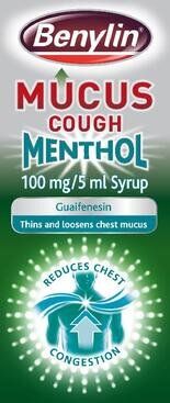 BENYLIN mucus cough max menthol flavour 100mg/5ml 150ml