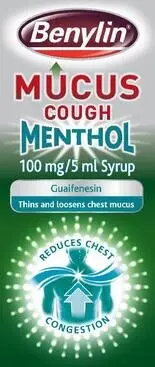 BENYLIN mucus cough max menthol flavour 100mg/5ml 150ml