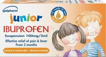 GALPHARM junior ibuprofen suspension 100mg/5ml 10