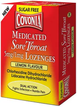 COVONIA medicated lozenges lemon 5mg/1mg 36