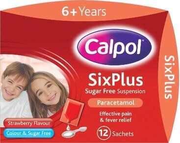 CALPOL SIX PLUS sachets s/f 250mg/5ml 5ml 12