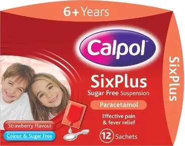 CALPOL SIX PLUS sachets s/f 250mg/5ml 5ml 12
