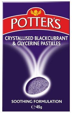 POTTERS pastilles blackcurrant & glycerine crystallised 45g