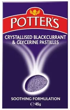 POTTERS pastilles blackcurrant & glycerine crystallised 45g