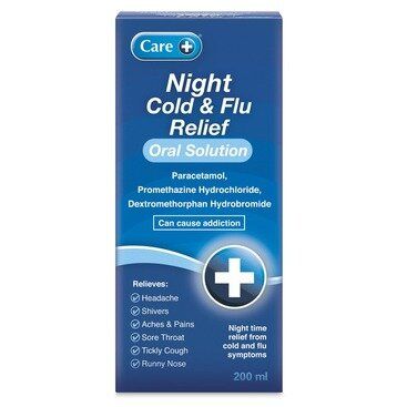 CARE cold & flu relief night time liquid solution 15mg/20ml/1000mg/20ml/20mg/20ml 200ml