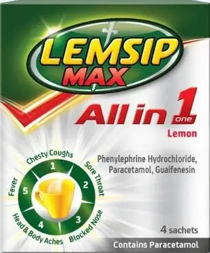 LEMSIP MAX all in one lemon sachets 200mg/1000mg/12.2mg 4