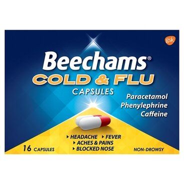 BEECHAMS cold & flu capsules 25mg/300mg/5mg  16